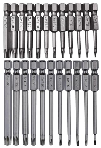 23-teiliges Schraubendreher-Set mit Loch, Torx-Bit-Set inklusive T5 bis T8, Wera-Kraftform-Kompakt-Design für präzises Arbeiten, langer Schraubendreher für schwer zugängliche Stellen