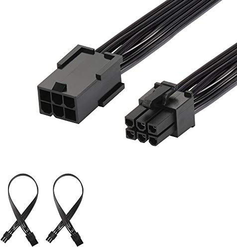 J&D 2er Pack 6 Pin PCI Express Power Verlängerungskabel, Robustes PCIe-Verlängerungskabel - 30cm