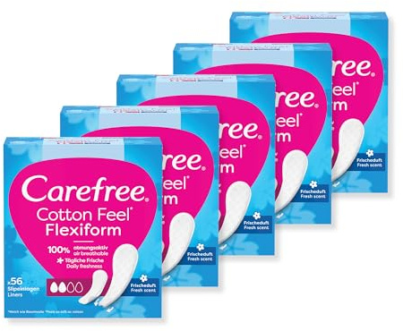 Carefree bomull färska dofter tofflor, X5 förpackningar = 280 trosa