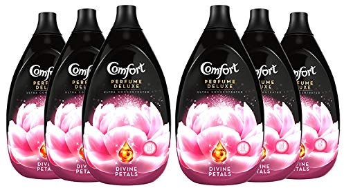 Comfort Perfume Deluxe Divine Petals Fabric Conditioner, Ultra Concentrated, 58 Washes, 870ml - Pack of 6