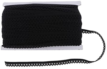 sharprepublic Wäschegummi Falzgummi Gummiband - Elastisches Einfaßband, 50 Yards, Breite 13mm - Schwarz