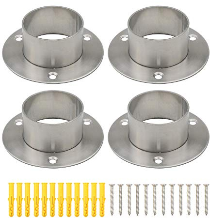 Pxyelec 4Pcs Stainless Steel Thicken Closet Rod Flange Holder for Inside Diameter 2 inch (51 mm) Steel Pipe