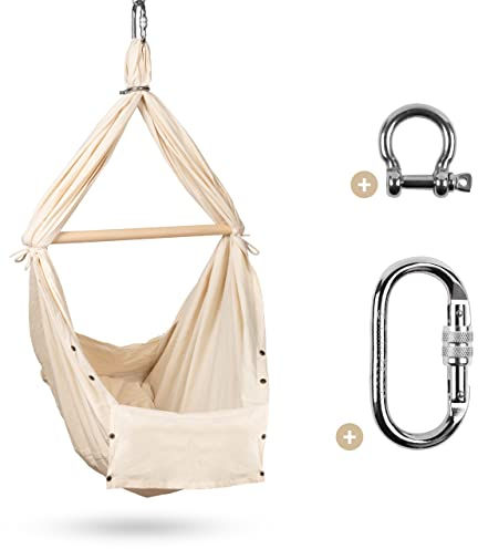 HEAVY SLEEP Federwiege | Oeko-TEX 100 | GOTS biologische Baumwolle | FSC Holzstab | Entspannt und ruhig schlafen