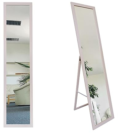 BD ART Espejo de Pie Moderno 36 x 156 cm, Marco de Madera MDF, Color Rosa