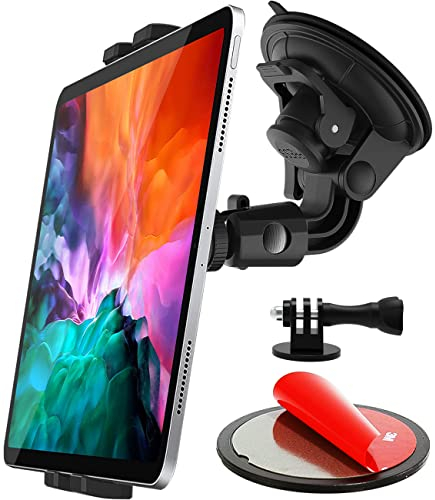 Oilcan Support de tablette de voiture pour pare-brise, support de caméra pour pare-brise de voiture, support de voiture de fenêtre de tableau de bord avec ventouse et vis 1/4 pour iPad Pro Air Mini