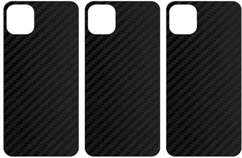 [3 Stück] apgo Protective Skin für Apple iPhone 11 Pro Max – Rückseiten Skin Sticker, Wrap Folie, Vinyl Schutzfolie für die Rückseite, Motiv Carbon Schwarz