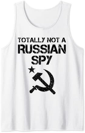 Cadeau amusant « Totally Not A Russian Spy » avec marteau et faucille Débardeur