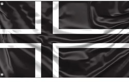 Bandiera Norvegia Nera | Stampa dal design unico | Made in EU (90 x 150 cm)