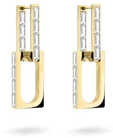 LIEBESKIND BERLIN Damenschmuck– Kette, Armband und Ohrschmuck aus cooler eckiger Linkchain aus Edelstahl– Moderner Statement Schmuck