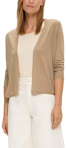 s.Oliver Strickjacke aus Viskose-Stretch mit Rippbündchen