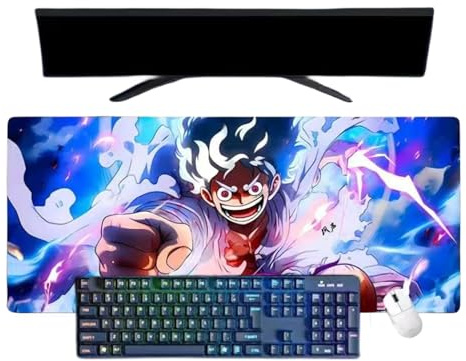 One Piece Luffy Mauspad, XXL, multifunktional, Gaming, Anime, Maus, 3 mm, Büro, rutschfest, strukturierte Oberfläche, für Computer, Gamer, Büro, Haus und Laptops