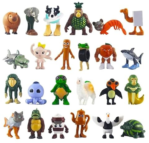 DAZZTIME Tung Tung Tung Sahur Figur,24 Stück Tralalero Tralala Spielzeugfiguren 1-2IN,Tralalero Tralala Schreibtischdekor,Dekorative Figuren für Kinder,Bürodekoration,für Erwachsene,Kinder
