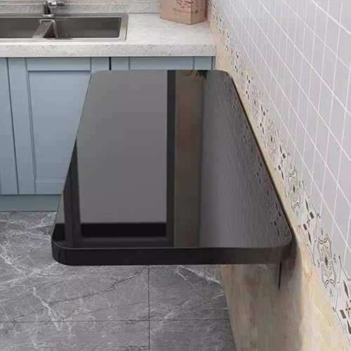 XINGWANGG Klappbarer Wandtisch,Schwimmender Schreibtisch Esstisch Wandklapptisch,Klapptisch Klappschreibtisch,Wandtisch für Küche,Wohnzimmer,Balkon,Länge x Breite (Schwarz,80cm x 30cm)