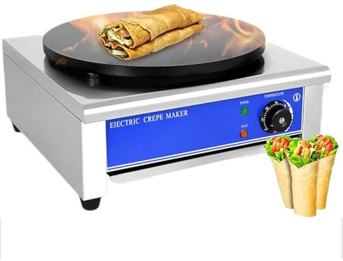 DPLXQPP Crêpière Professionnelle,Crêpière électrique avec Voyant LED,élément Chauffant 2800w Et Contrôle Précis Température,Surface Cuisson Antiadhésive Et Facile à Nettoyer,110V
