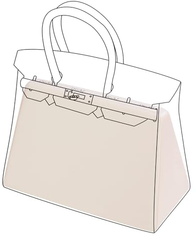 DGAZ Soie Coussin de Sac à Main Pour Sac à Main de Luxe Birkin 25/30/35/40, Femmes Organisateur de Sac à Main (BK25, Craie)