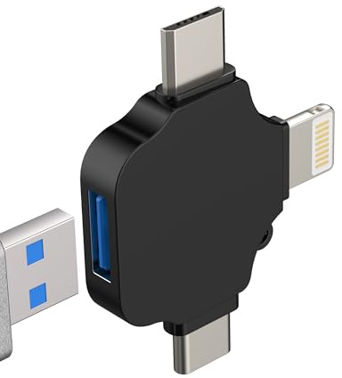Adaptateur OTG USB C Lightning Micro USB avec USB Femelle pour iPhone 16 15 14 pour iPad Compatible pour Samsung Type-C Stick Portable Disque Flash Drive Stockage Externe Prise Accessoires Photo