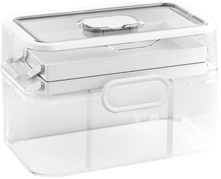 Boîte de rangement à pharmacie à domicile amovible à 3 niveaux avec plateau pour famille, hommes, personnes âgées