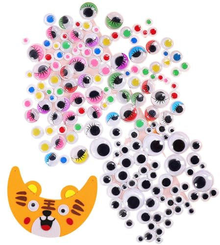 750 Stück Wackelaugen selbstklebend für Karten, Puppen, Taschen, Hüte, Wände (rechteckige Box)