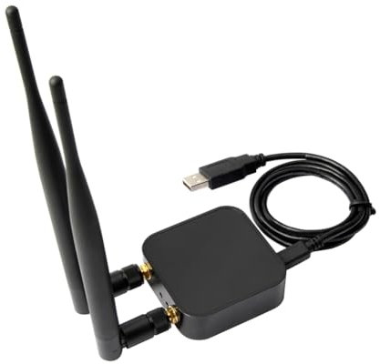 Wrtysully Receptor y Transmisor de WiFi con Tarjeta de Red Inalámbrica RT3572L Chipset 2.4G/5G con 2 Antenas para /8/10/
