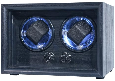 Oryx Watch Winder for Automatic Watches, Double Automatic Watch Winders for Rolex 5 Rotation Modes with LED Light, USB/AC Powered Elastic Watch Pillows Quiet Mabuchi Motor