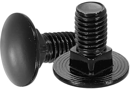 sourcing map 15Pcs Carriage Bolts, M10 x 20mm Stainless Steel 18-8 (304) Round Head Square Neck Screws Black Oxide Bolt Screw for Fastening Accessories - Black