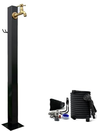 Colonna d'acqua indipendente per esterni, fontana d'acqua da giardino, resistente al gelo, perfetto per giardini, cortili e spazi esterni, elegante e funzionale fontana d'acqua