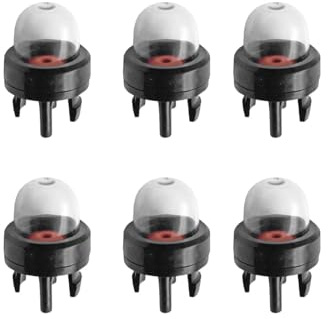 ShiningUU Snap in Primer Bulb Pump 6 Pack Plastic Replacement Fuel Primer Bulb Assembly for Carburetor, Compatible with Most Chainsaws, Trimmers, Hedge Trimmers & Blowers