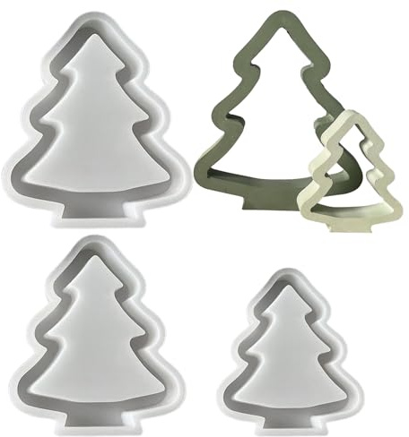 Yuemeuy Moldes de Navidad,Figura De Arbol Para Resina Epoxica | 3 Piezas Para Manualidades De Epoxi Cera Velas Arte Decoración Hogar Fiesta Familiar