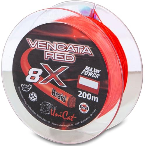 Uni Cat Welsschnur zum Wallerangeln 200m Vencata Red Line 8X