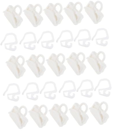 ZUNOXAZ Juego De 25 Ganchos y Deslizadores de Plástico para Cortinas con Pliegues Soporte Resistente y Fácil Instalación Clips para Rieles de Techo para Cortinas Plegables