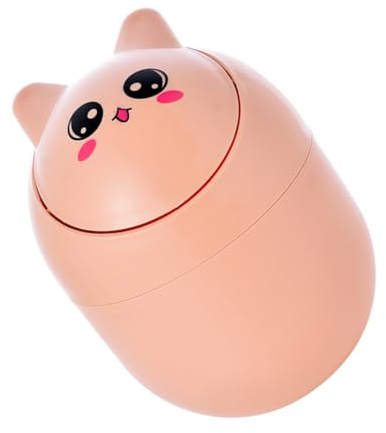 NUOBESTY Contenitore per Rifiuti da Scrivania Piccolo Coperchio Ribaltabile Mini Cestino Multifunzionale Arancione per Casa e Ufficio Organizzatore Decorativo per Camera e Tavolo