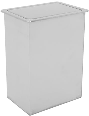 BESPORTBLE Cubo de Basura Empotrable para Encimera de Acero Inoxidable Pequeño con Tapa Abatible Silenciosa Diseño Compacto para Cocina y Baño Set de 2 Piezas Resistente a Olores y Manchas