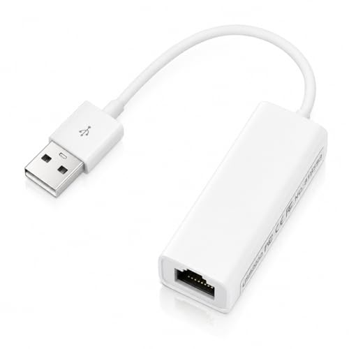 USB to Ethernet Adapter USB 2.0 to RJ45 Ethernet 100Mbps Wired Network Adapter Compatible with Laptop, Tablet, Desktop, PC, Gaming Console, Smart Device for Stable Internet Connection