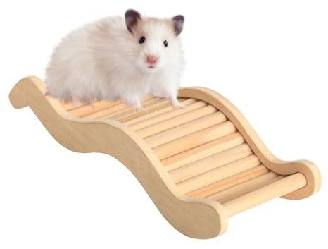 Hamsterrampe – Kletterleiter aus Holz für Hamster, Übungs- und Spielspielzeug, weit verbreitete Käfigbrücken-Aktivität | Bequem zu installieren, kreative Dekoration für kleine Haustiere, Hamster, Renn