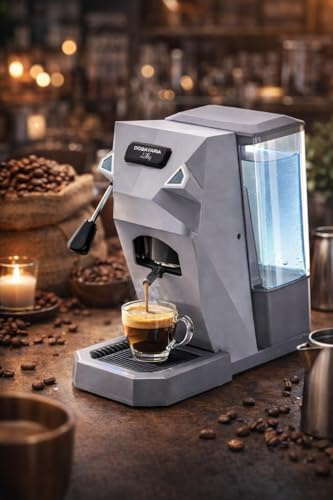 Generico Macchina da Caffè Espresso 20 Bar – Design Compatto Professionale, Serbatoio 1L, 550W, Lancia Vapore – Disponibile nei colori Nero, Grigio o Beige (Grigio)