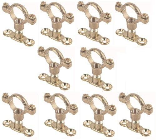 TC Brass Munsen Pipe Ring Clip 22mm & Backplate Male Brass- Pack of 10