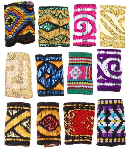 GRADENEVE 12 Piezas de Puños Decorativos Cabello Tejidos, Anillos para Trenzar el Cabello Delgados y Elegantes, Accesorios para Adornos de Dreadlocks y Estilo Colorido Varios estilos