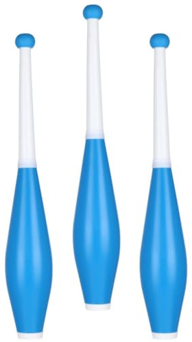 Wmqbjta Juguete Malabarismo Kit Clubes Práctica Ergonomía Resistente Construcción Moldeada Adecuado para Rutina Entrenamiento Artístico, Azul