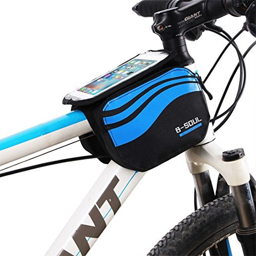 5.8 Pulgadas Bolsa Bicicleta Frontal, Bolsa de Bicicleta, 2 Lados Alforja Delantera Bolsa de Manillar de Móvil PVC Transparente Impermeable Bolso para Bicicletas de montaña