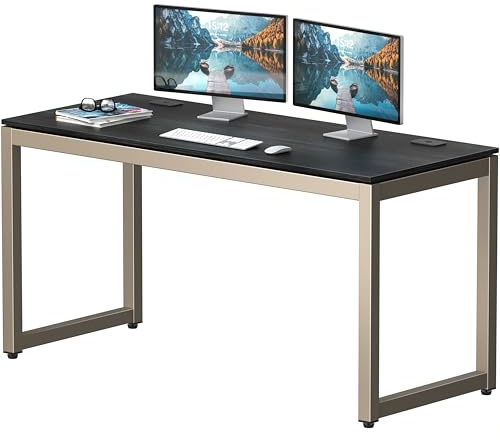 SHW Home Office 55-Inch Large Computer Desk, Espresso