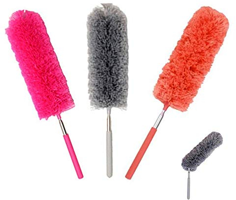 byou Piumino da Spolvero,Microfibra Spolverino con Palo Estensibile Lavabile Testa di Spolverino 3set Piumino Allungabileper Casa L'Ufficio Auto