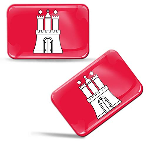 Biomar Labs Hamburg Auto Flagge Aufkleber 3D Doming 2er Set F 97
