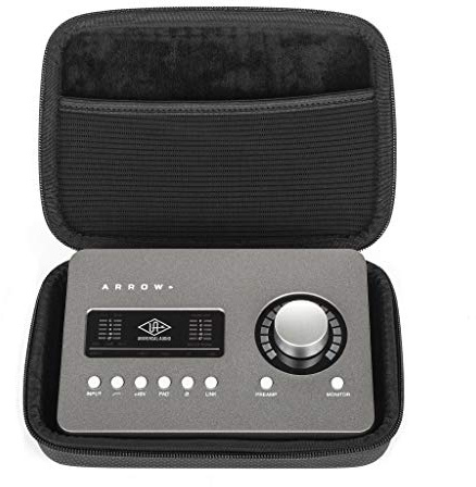 Analog Cases GLIDE-väska för Focusrite Scarlett 4i4 / Universal Audio Arrow och jämförbara ljudgränssnitt (transportväska av slitstark, formgjuten EVA/nylon, robust bärhandtag av gummi), svart