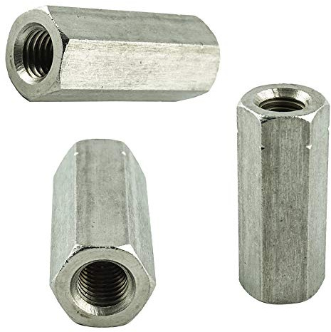 M6 X 20 mm (5 Stück) Gewindemuffe SW10 - Langmutter - Edelstahl VA A2 V2A - Sechskant-muffe rostfrei | AGBERG