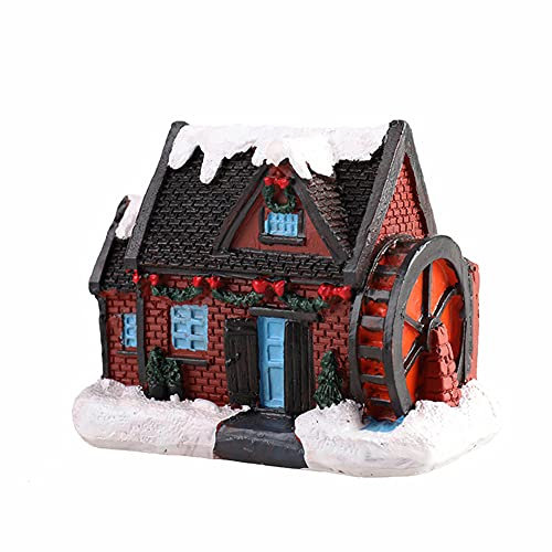 LICHENGTAI Pueblos Navideños con Luz, Juego de Casa de Pueblo de Navidad Decoracion de Luces LED Adorno de Mesa de Escena de Pueblo de Navidad, Escena de Navidad Casas de Pueblo