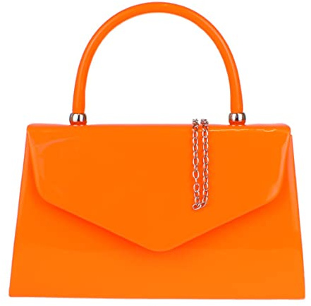 Girly Handbags Glänzend Einfach Top Griff Tasche (Neon Orange)