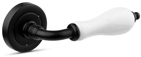 -1980-MADERAS CAMACHO SUMINISTROS INDUSTRIALES Juego de manillas de roseta modelo Delbas en negro