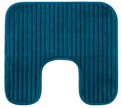 Gözze - Rutschfester Weicher Toilettenteppich in U-Form, 100% Polyester, 50 x 45 cm - Petrol