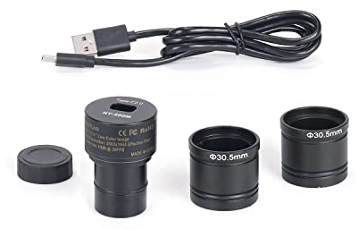 HAYEAR Cámara de microscopio digital USB de 5 MP con lente ocular digital Tpye C USB para Sience Education Lab Reserch con software de calibración gratuito