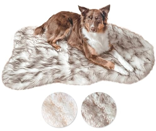 Wahre Tierliebe Hundebett Relax - Das Original mit echter Matratze - waschbar, Hundekissen, Hundekorb, Flauschiges Hundebett für große, mittelgroße & kleine Hunde, 4cm Höhe, Dunkelbraun